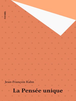 cover image of La Pensée unique